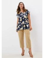 Блузка в цветочек короткий рукав