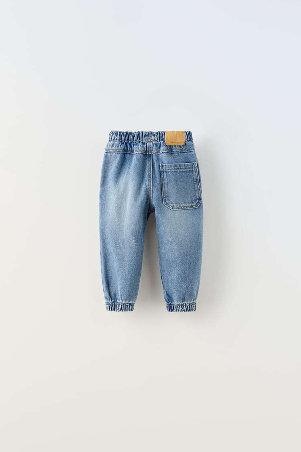 ZARA ДЖИНСЫ-ДЖОГГЕРЫ СО ШНУРКОМ, ВЫЦВЕТШИЙ СИНИЙ