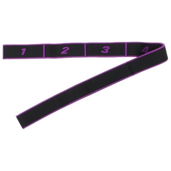 Резинка-эспандер с захватами для растяжки всех групп мышц 90 × 4 см, цвет фиолетовый