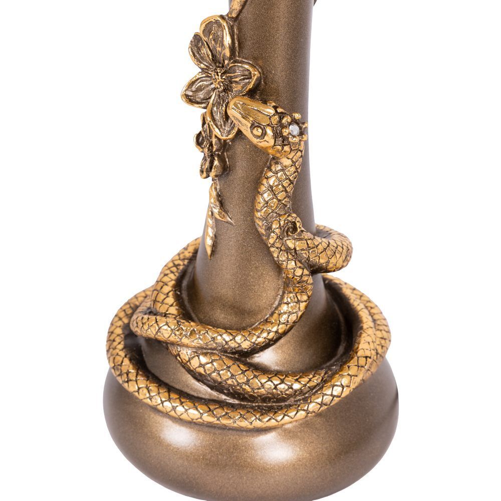 Настольная лампа Змея Катари Бронза с абажуром Тюссо Кофе