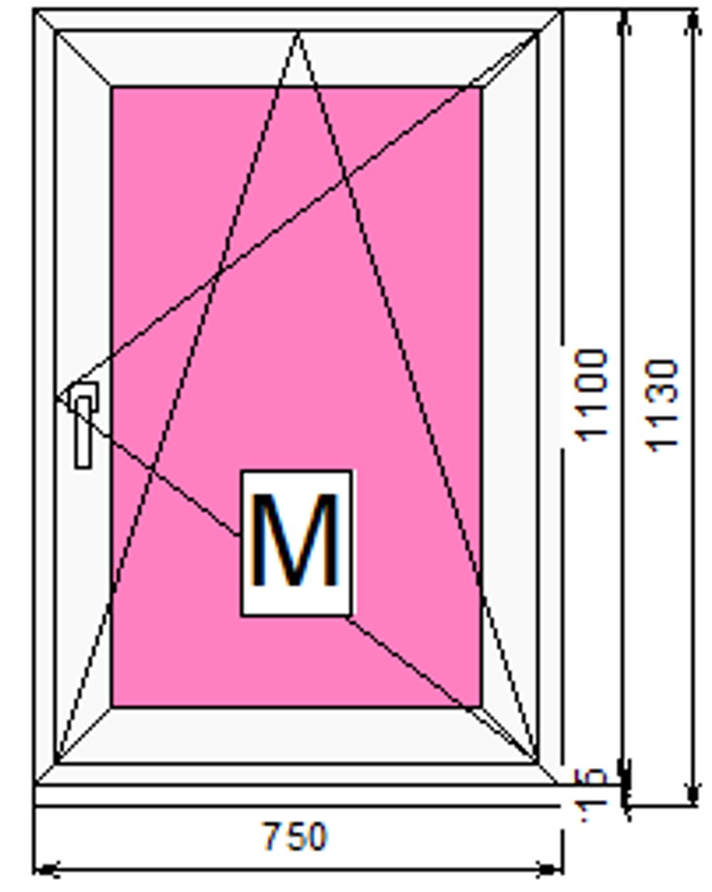 Пластиковое окно с поворотно-откидной створкой 1100 х 750 ТермА Эко + Москитная сетка