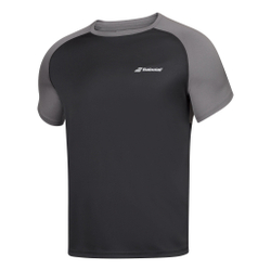 Мужское теннисное поло Babolat Play Crew Neck T-Shirt Men - Black, Grey