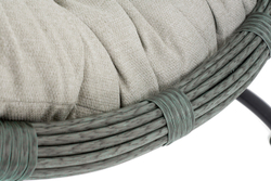 "Венеция" подвесное кресло-кокон из искусственного ротанга, цвет серый с бежевой подушкой