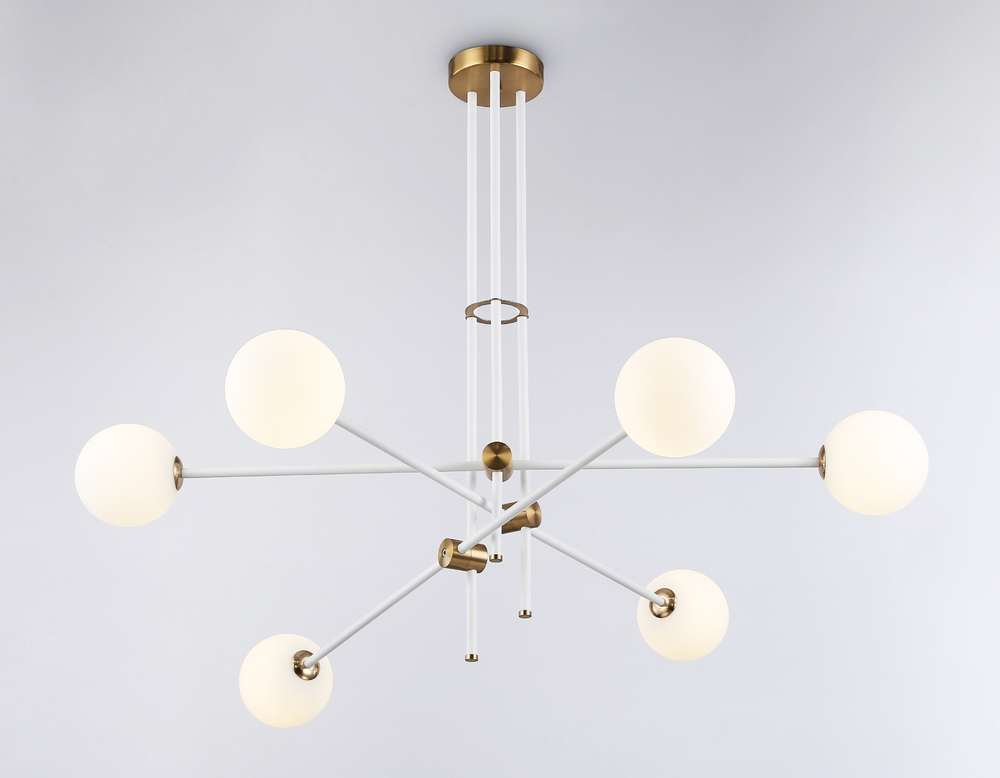 TR2521/6 WH/BS белый/латунь G9/6 max 10W D970*750