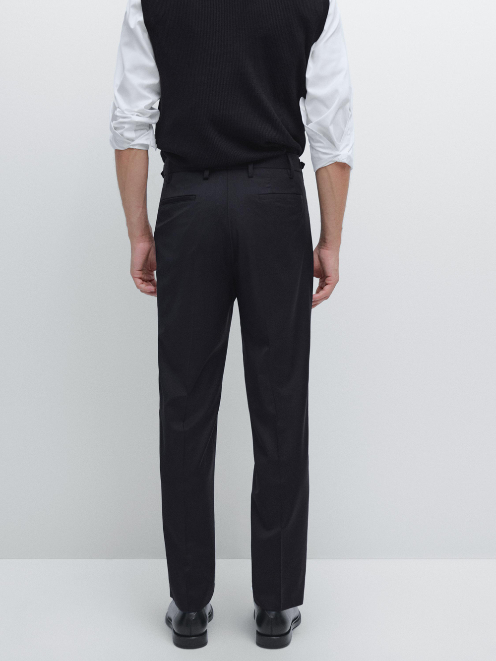 Massimo Dutti Брюки из шерстяной смеси, темно-синий