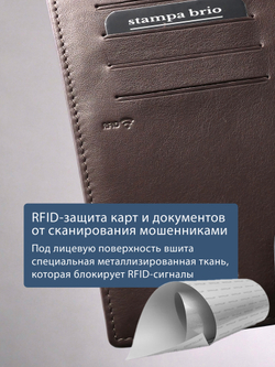 130 R - Портмоне 4в1 с отделениями для документов и RFID защитой