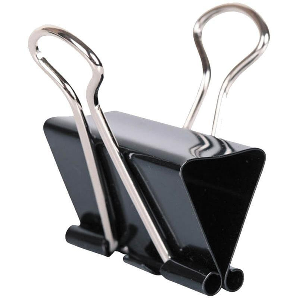 Зажимы для бумаг черн. 12шт. 51мм. коробка (Спейс)