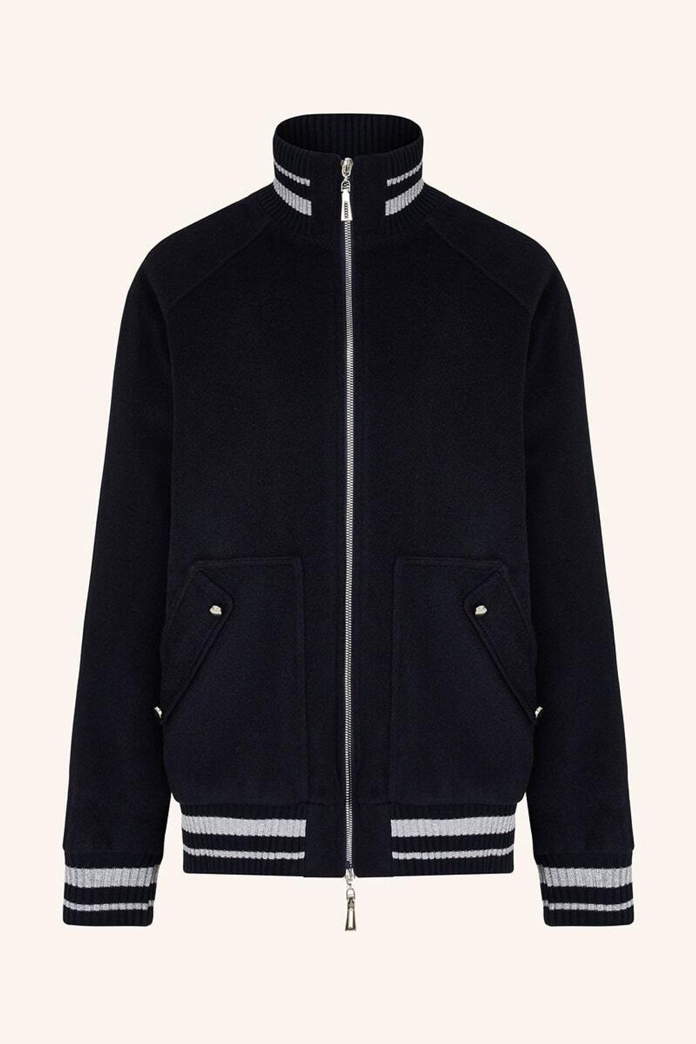 Бомбер чернильно-синий шерсть