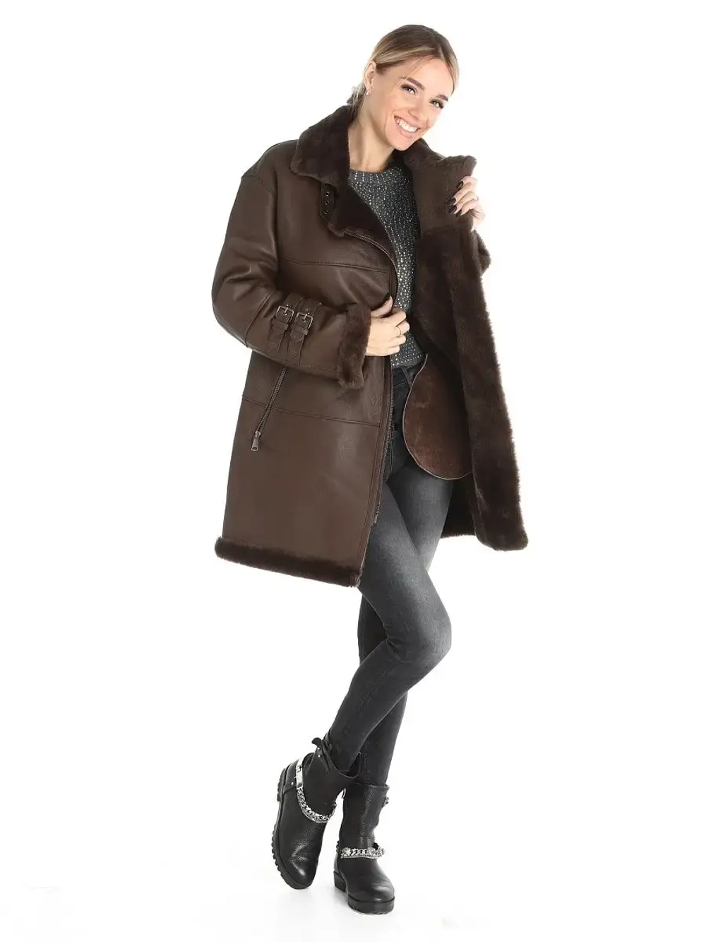 Дубленка натуральная зимняя женская