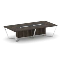 Steel Meet Стол переговорный прямоугольный MM-PR.B.SP-12 Дуб Мали/Графит Глянец/Нержавеющая Сталь/Хр