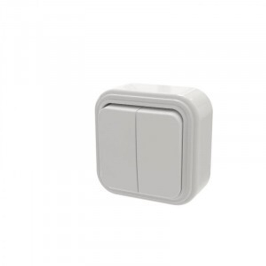 Выключатель 2-клавишный 6А белый SVET VA 56-232-Б ОУ
