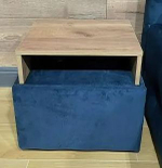 Тумба Босс Велюр Монолит синий, Дуб Денвер Трюфель (последний экземпляр)