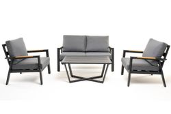 "Орхидея" лаунж-зона 4-местная из алюминия, цвет темно-серый