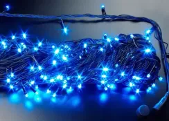 Светодиодная нить с контроллером 20 м., 220V, 200 синих LED ламп, черный ПВХ провод, Rich LED (RL-T20C2-B/B)