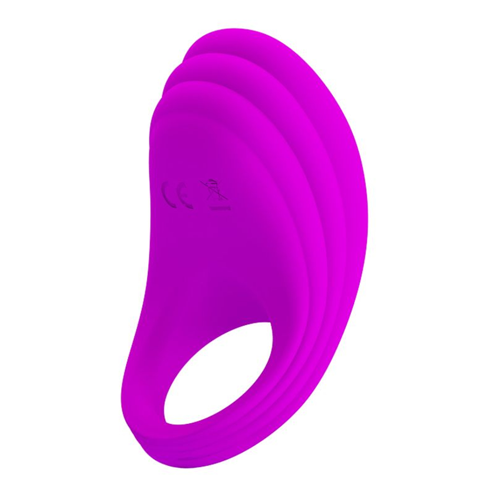 Лиловое перезаряжаемое эрекционное кольцо с вибрацией (Цвет: лиловый)