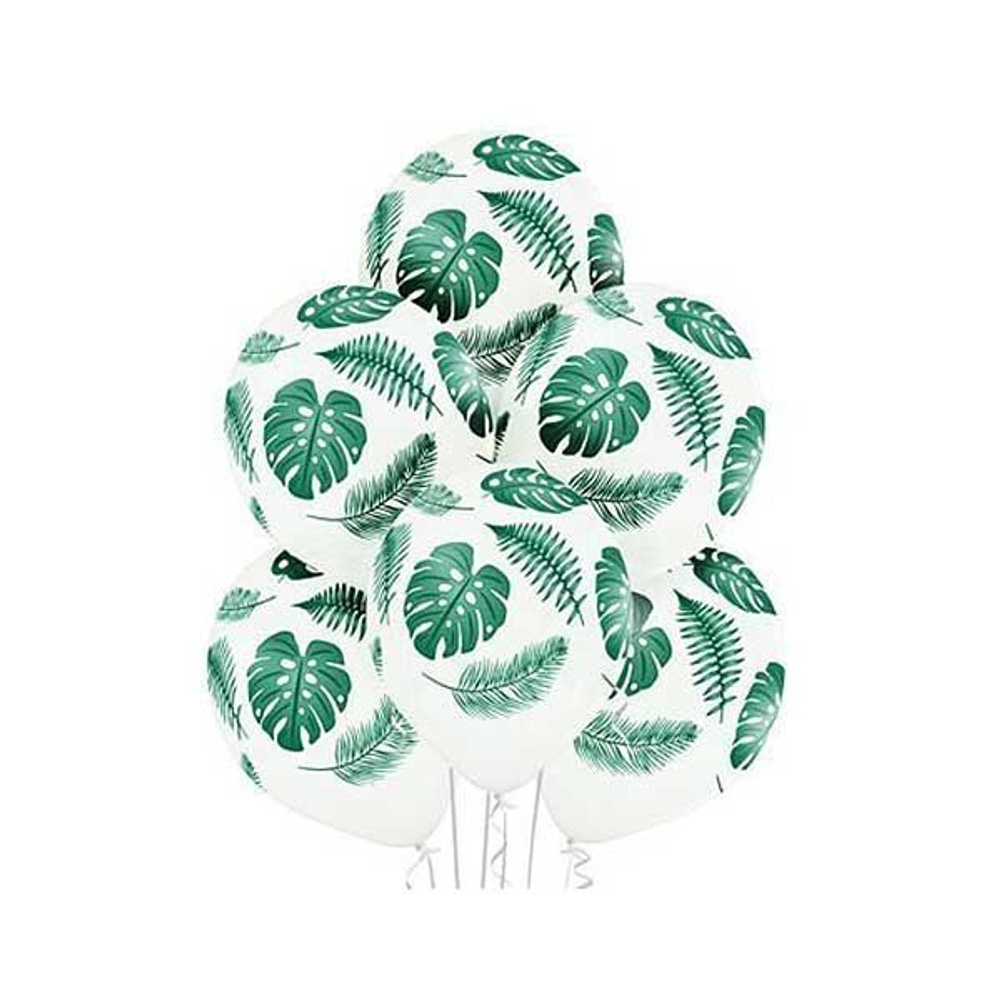 Шары с рисунком "Листья тропические" 36 см
