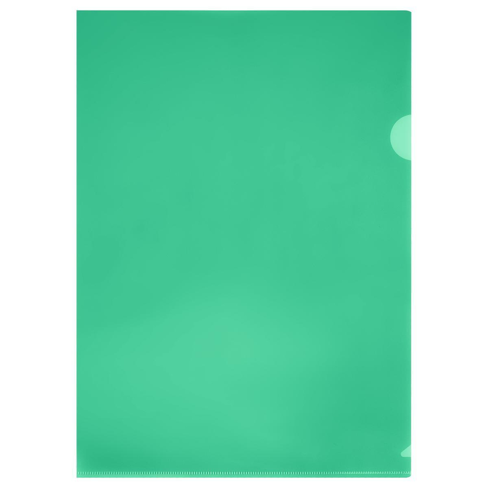 Папка-уголок А4 пластик, прозрачная, зеленая (Стамм)