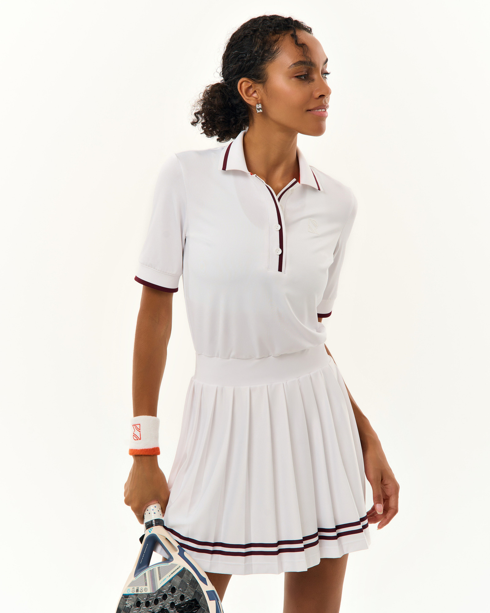 Платье-поло с рукавом High-Grade, White-Wine
