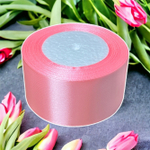 Лента атласная 5 см 25 ярдов (розовый) №089