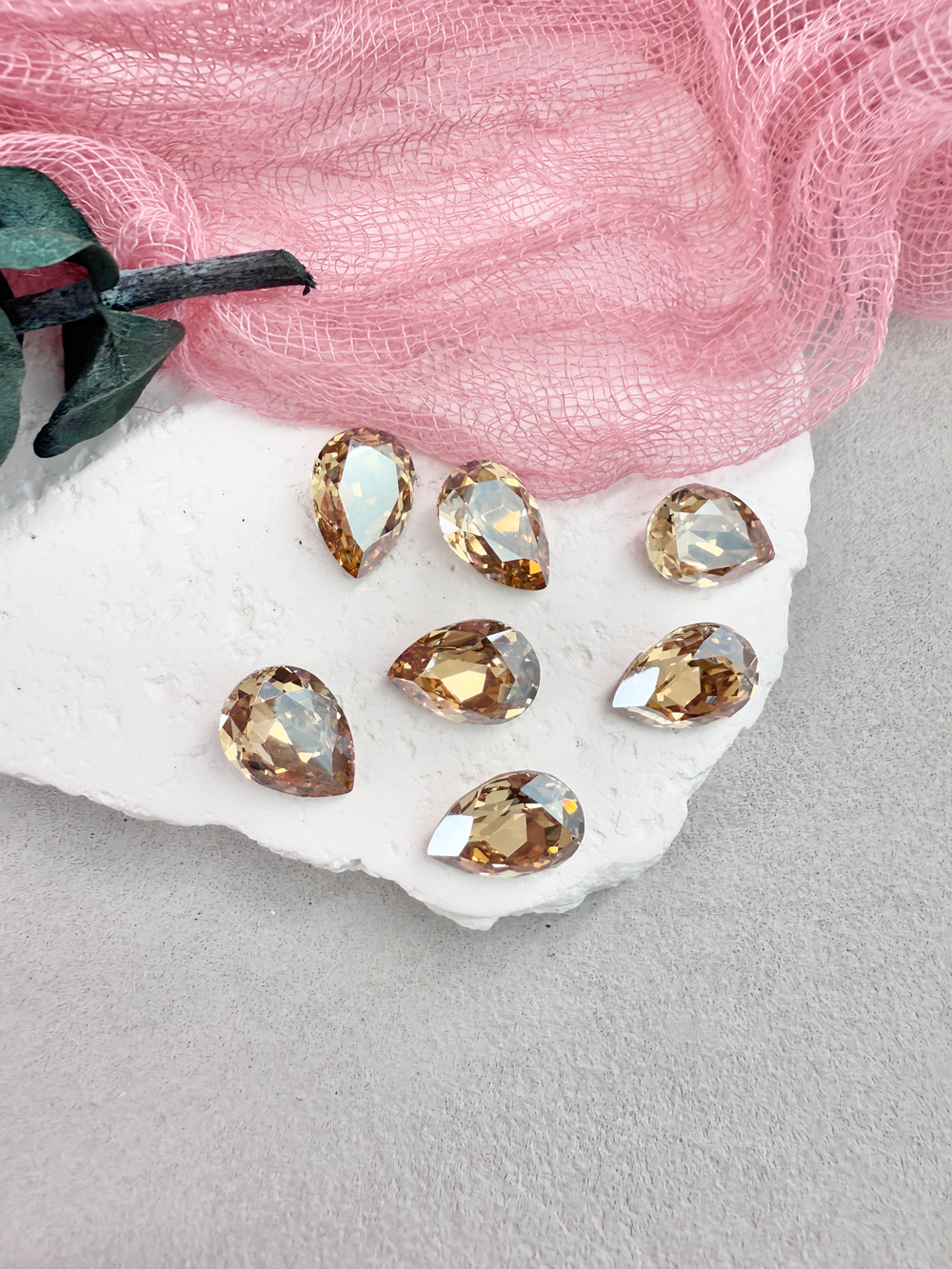 Капля Drop 14*10 мм,Crystal golden light