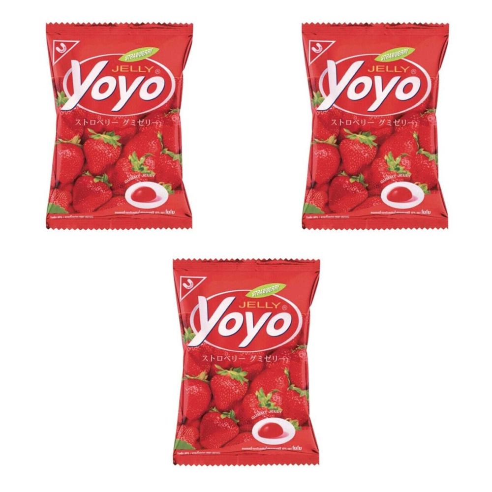 Конфеты желейные Yoyo Jelly с клубничным соком 80 г, 3 шт