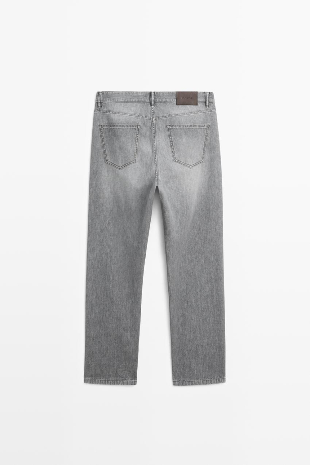 Massimo Dutti Легкие джинсы прямого кроя, серый меланж