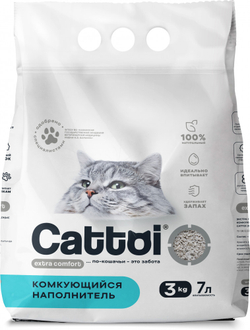 Наполнитель минеральный комкующийся Cattoi Extra Comfort 5кг.