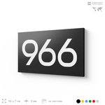 Номер на дверь 966, табличка на дверь для офиса, квартиры, кабинета, аудитории, склада, черная 120х70 мм, Айдентика Технолоджи