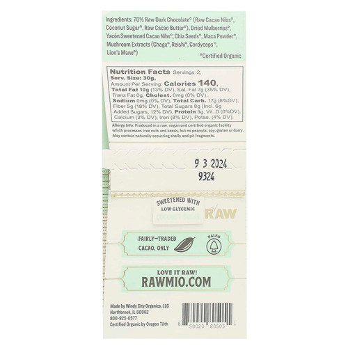 Rawmio, Active Superfood, 70% перуанского какао, 60 г (2,12 унции)