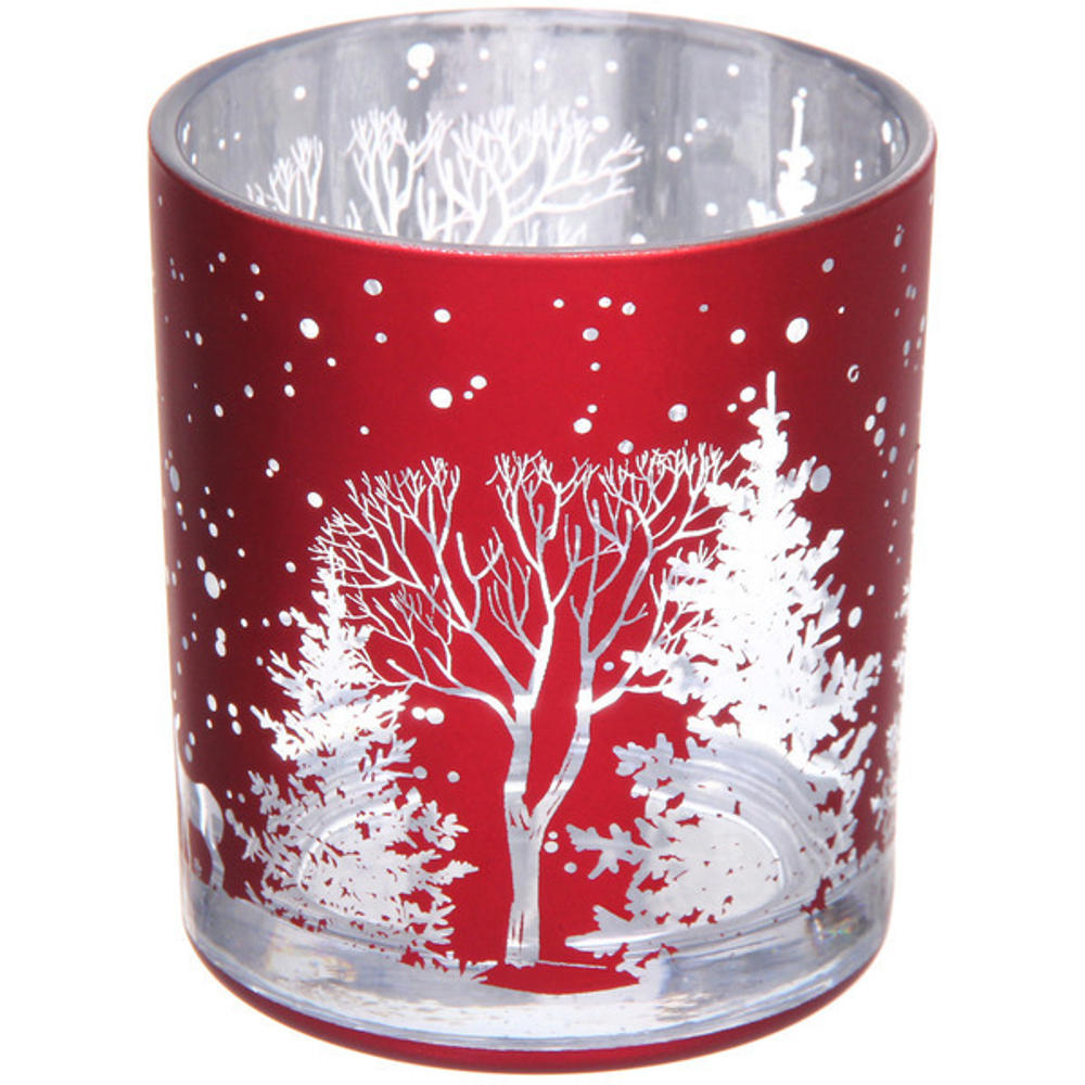 Подсвечник «Зимнее сияние» 7*7,8 см, Красный