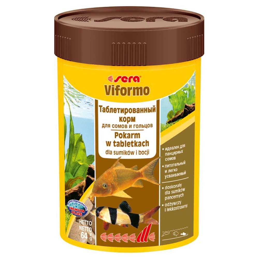 Sera Viformo - корм для всех травоядных рыб (приклеивающиеся таблетки)