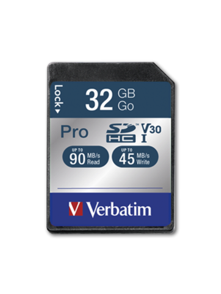 Карта памяти Verbatim Pro SDHC 32GB UHS-I U3 V30, R/W 90/45 МБ/с