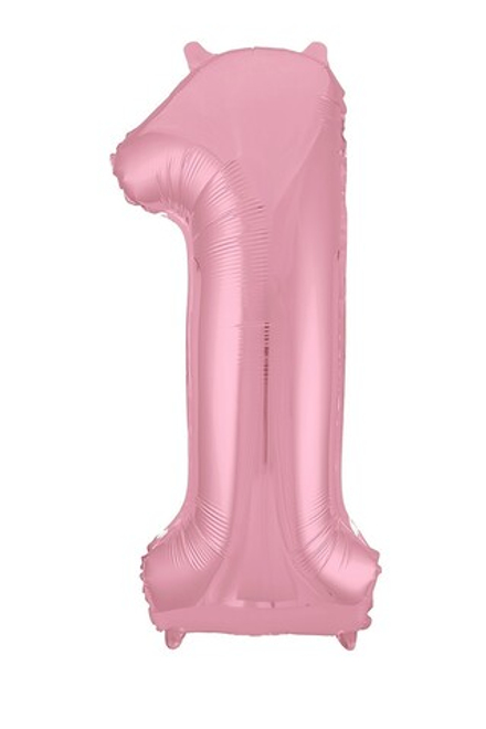 Р Цифра 1 Slim Розовый фламинго (40''/102 см)