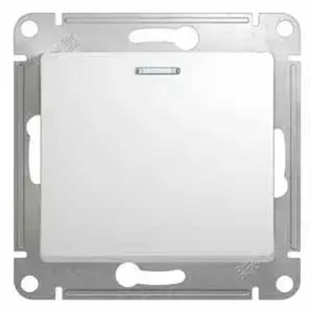 GLOSSA 1-клавишный ВЫКЛЮЧАТЕЛЬ с подсветкой, сх.1а, 10АХ, механизм, БЕЛЫЙ