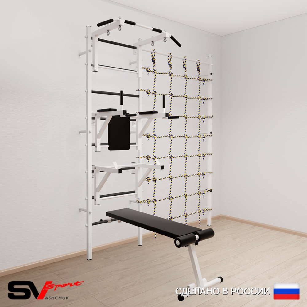 Шведская стенка Sv Sport 5070 (Турник стандарт/Брусья/Стойка/Скамья/Канатный лаз)