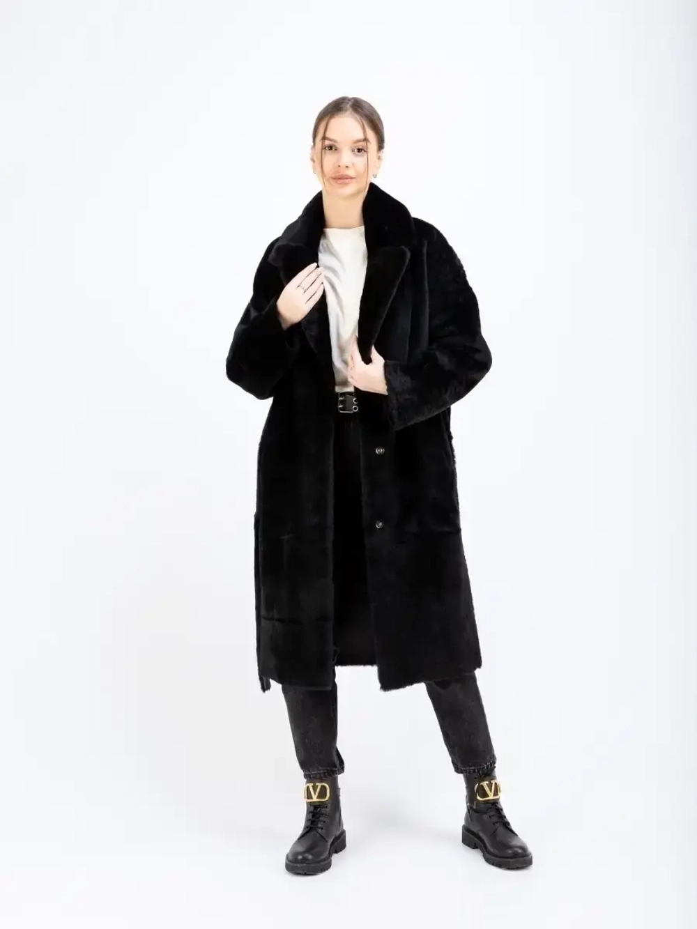 Шуба натуральная дубленка зимняя двухсторонняя