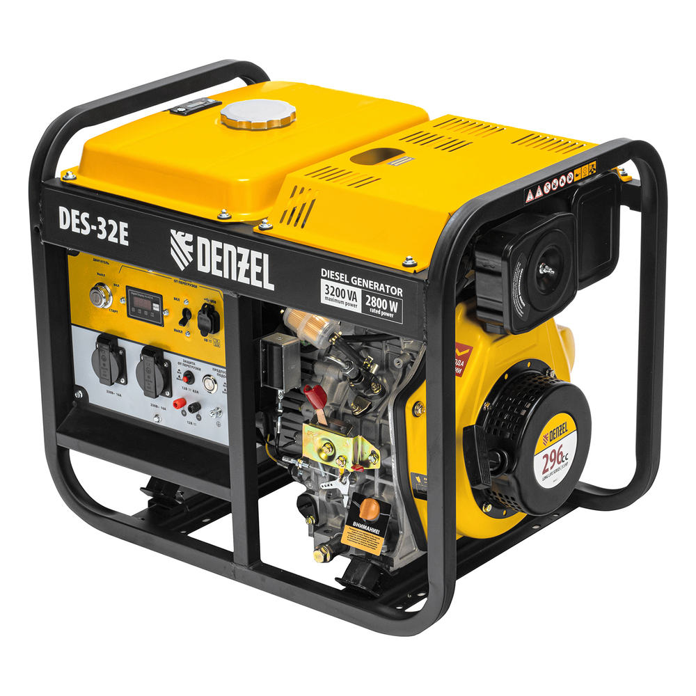 Генератор дизельный DES-32E, 3,2 кВт, 230 В, 11 л, электростартер Denzel