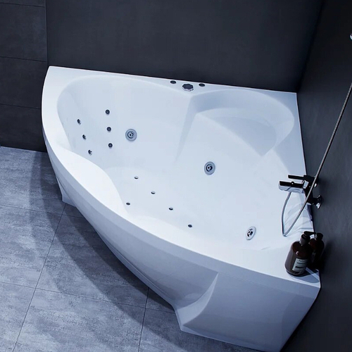 Акриловая ванна Aquatek (Акватек) Поларис-1 140х140, с каркасом, с фронтальной панелью, со сливом-переливом