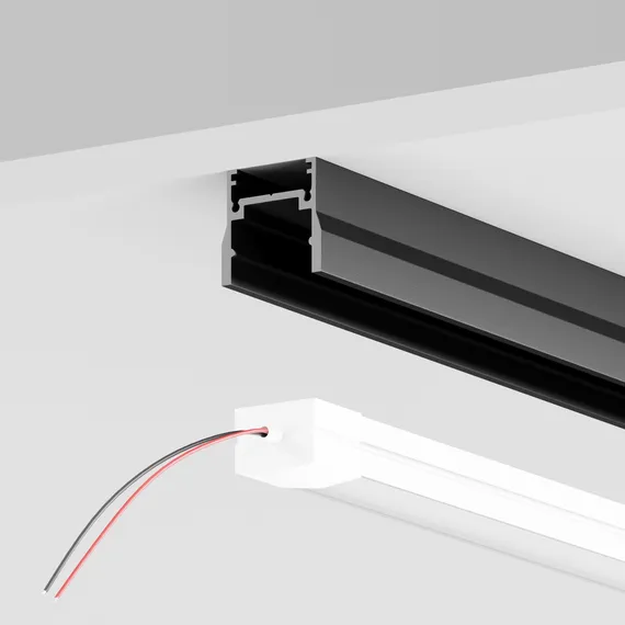 Профиль 2м Elasity IP накладной черный Outdoor o-tr001-p-b2m