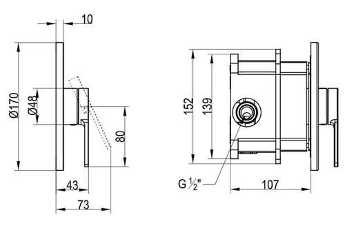 Смеситель для душа Villeroy&Boch Architectura TVS10335200061 Хром