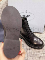 Кожаные черные ботинки Прада Prada премиум класса