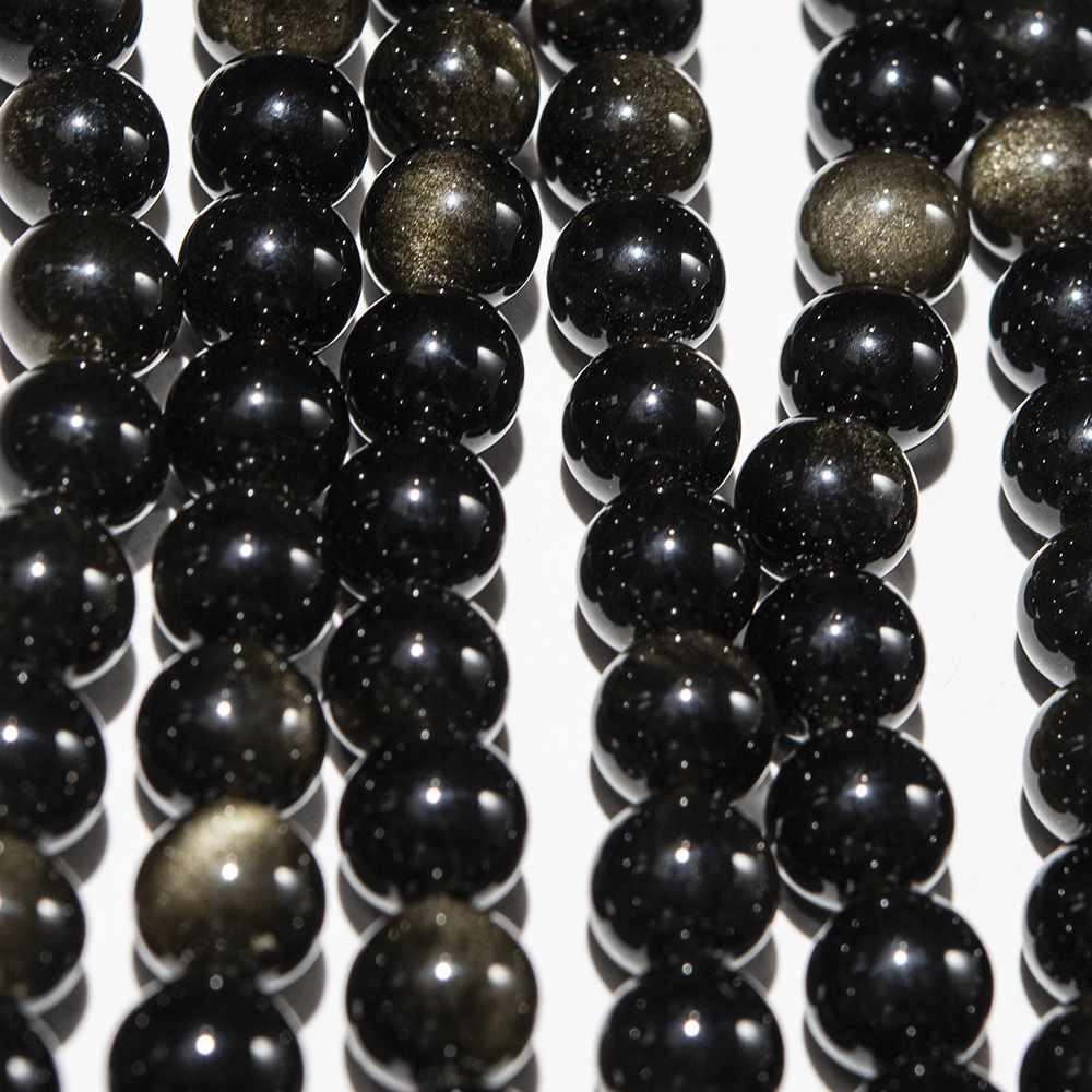 Золотой обсидиан (вулканическое стекло) натуральный, 10,5мм, шар