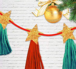 Гирлянда новогодняя «Звёздочки», с кисточками 160 см