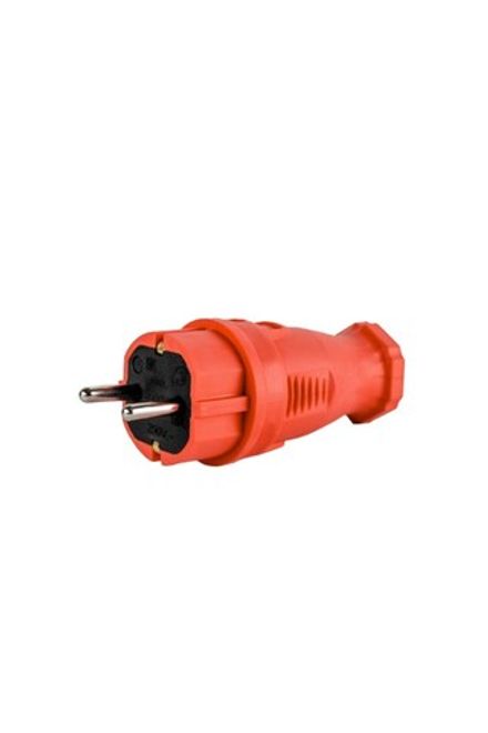 Вилка прямая DYNEL с/з каучук 2P+PE 230V 16А IP44 Оранжевая (1/30)