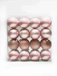 Набор пластиковых шаров Вернисаж 80 мм., розовый перламутр, 32 шт., Christmas DeLuxe (89715)