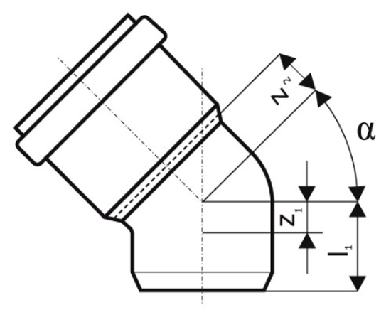 Отвод Ostendorf KGB 160 мм 45° канализационный арт. 222220