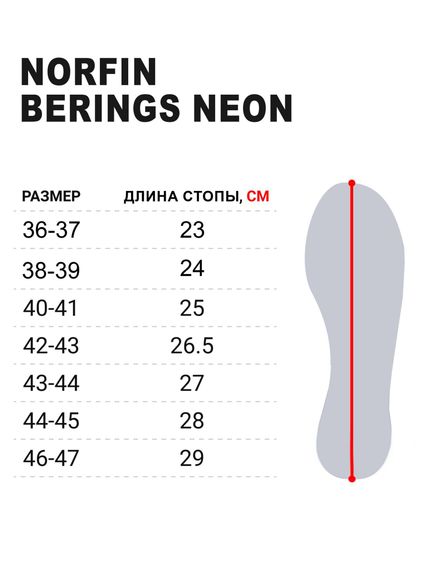Сапоги зимние Norfin BERINGS NEON с манж. -45С EVA р.43-44