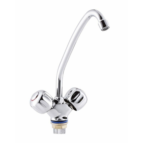 Смеситель для мойки ПСМ 127-К/30, металлические маховики, без гибкой подводки, с аэратором