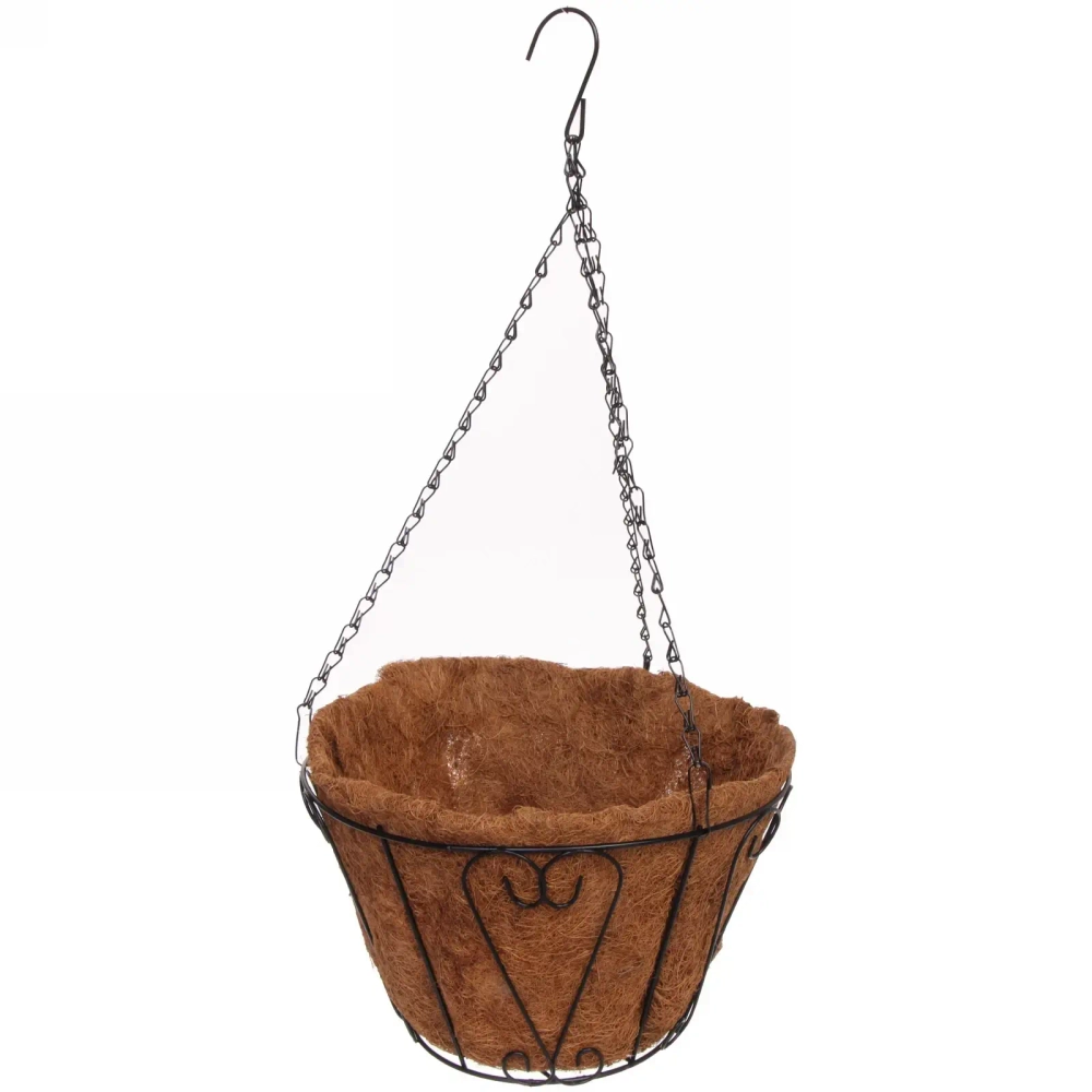 Кашпо для цветов 3л «Коковита» с кокосовым волокном, подвесное d=30см P092 ДоброСад