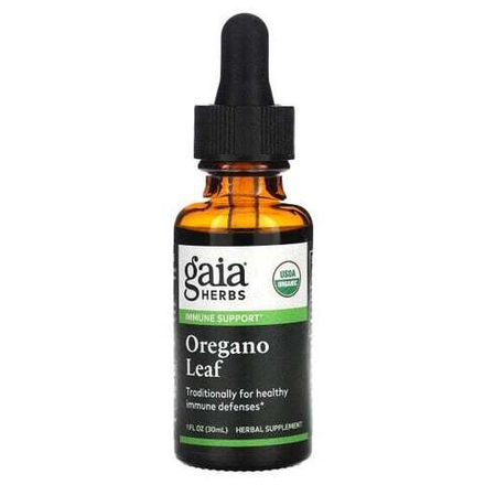 Gaia Herbs, Органические листья орегано, 30 мл (1 жидк. Унция)